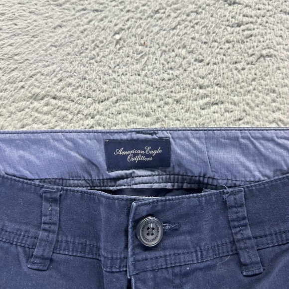 American Eagle Outfitters Pant Womens 8 Blue Cotton Chino Flared Preppy Business - Picture 4 of 11